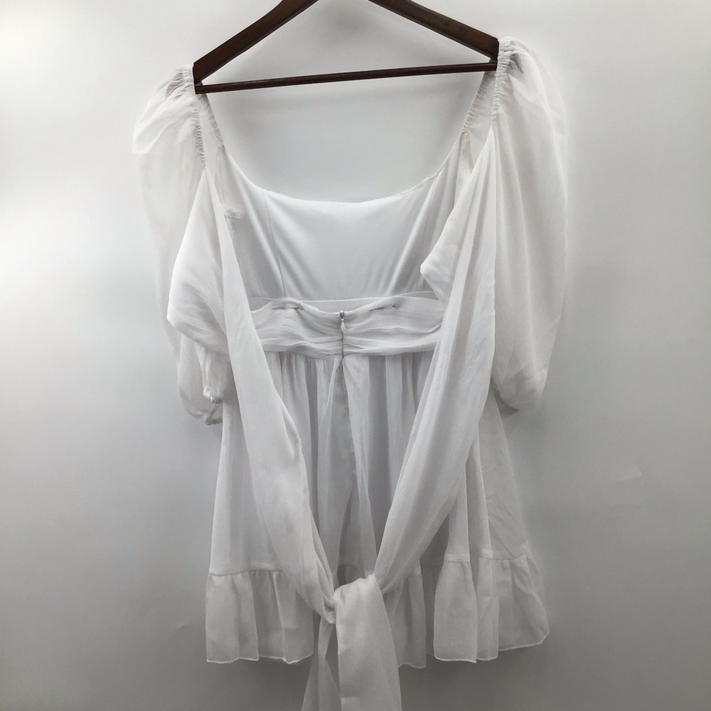 Lucy in the Sky Neia Ruffle White Chiffon Dress - Picture 5 of 9